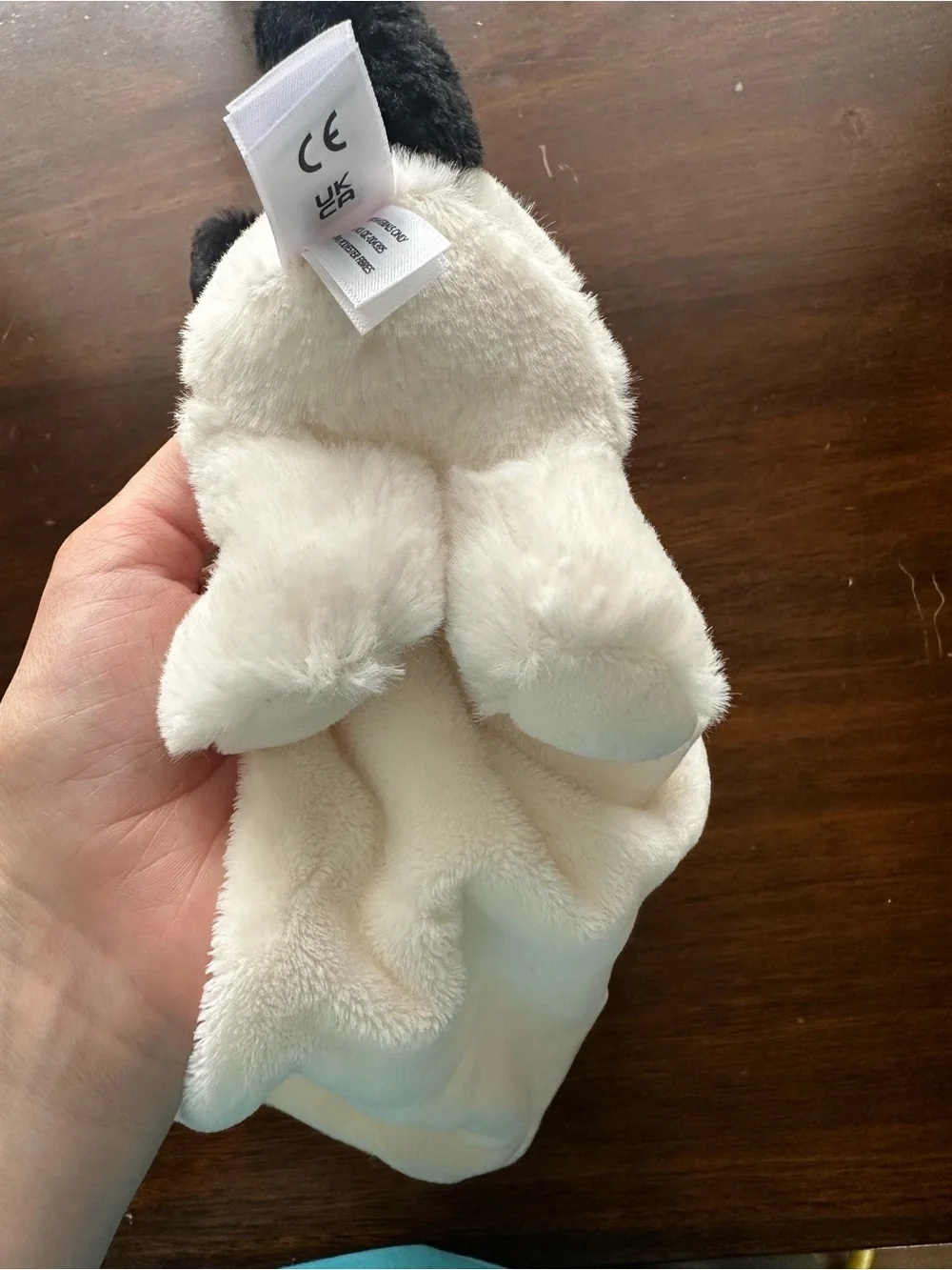 Jellycat Bashful Black & Cream Puppy Soother, a soft security blanket